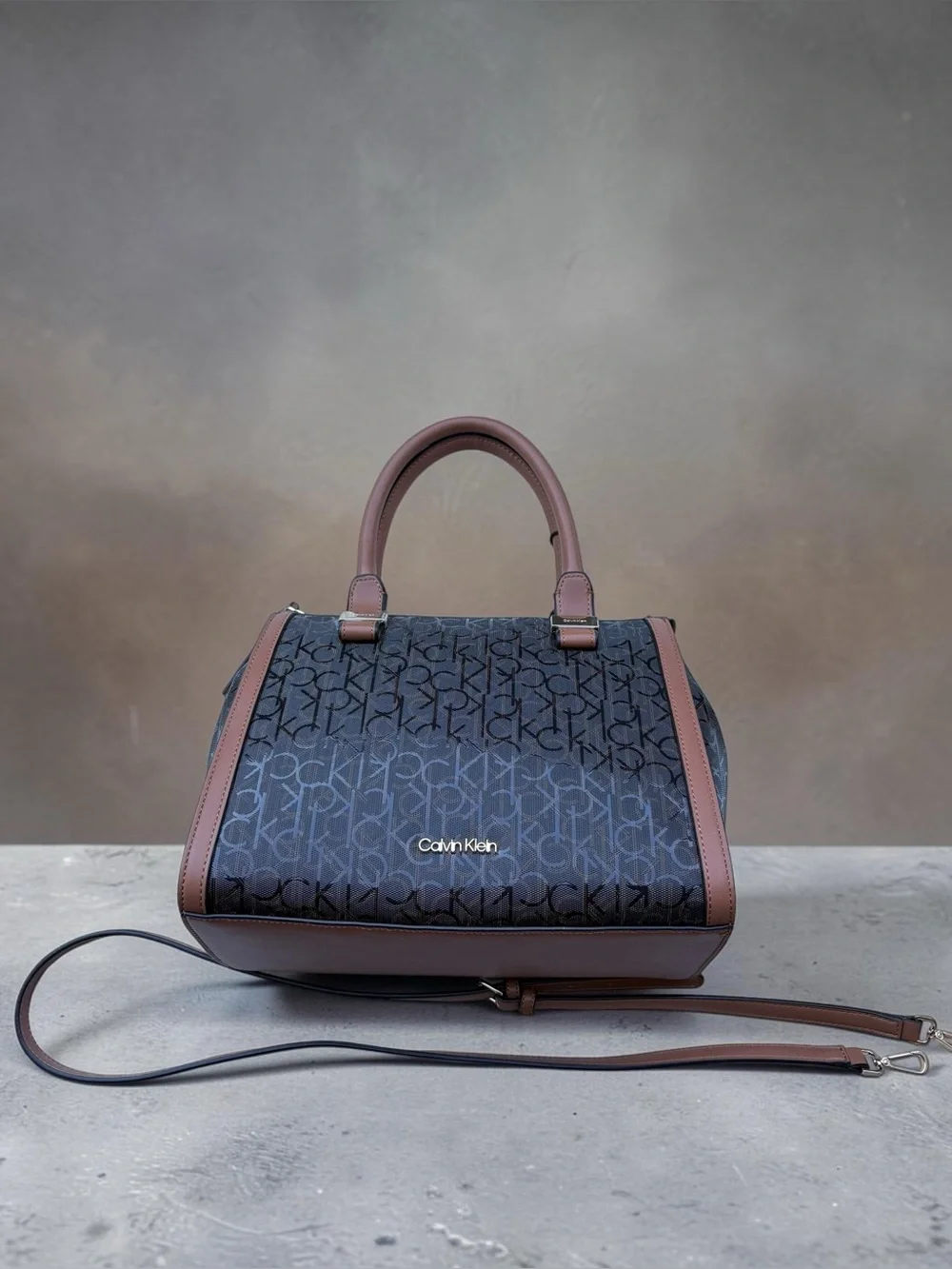 Calvin Klein Logo Monogrammed Bag Purse with Crossbody Strap